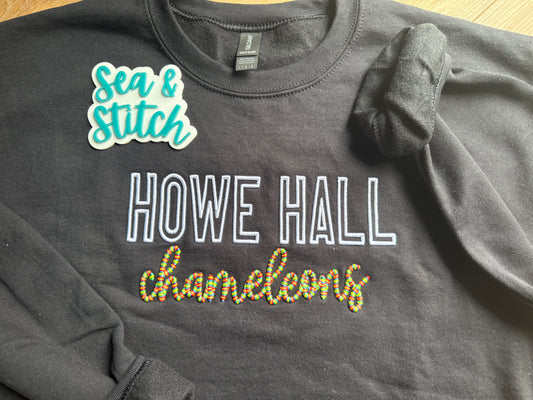 Howe Hall Chameleons 3D Puff Embroidery